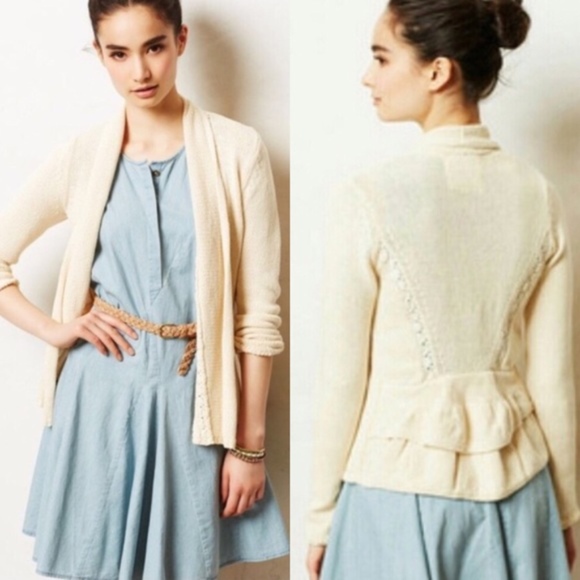 Anthropologie Sweaters - ANTHRO | ANGEL OF THE NORTH | Open Ruffle Cardigan